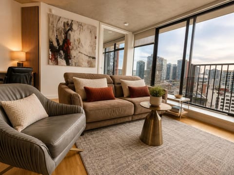 View (from property/room), Living room, Seating area, City view