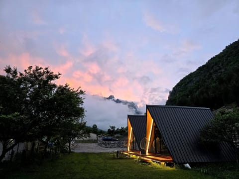 Property building, Natural landscape, Sunset