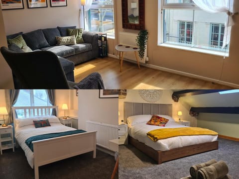 Bed, Living room, Seating area, Bedroom