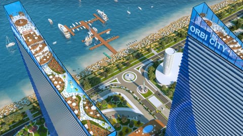 Property building, Nearby landmark, Restaurant/places to eat, Restaurant/places to eat, Facade/entrance, Day, Natural landscape, Bird's eye view, Beach, City view, Pool view, Sea view, Swimming pool