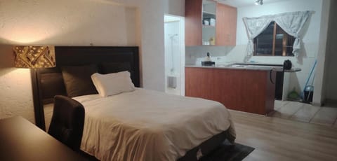 Bed, Kitchen or kitchenette, Bedroom