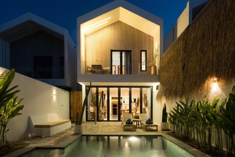 Night, Pool view, Swimming pool