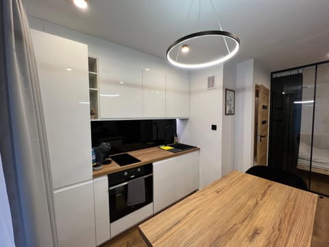 Kitchen or kitchenette, oven, stove