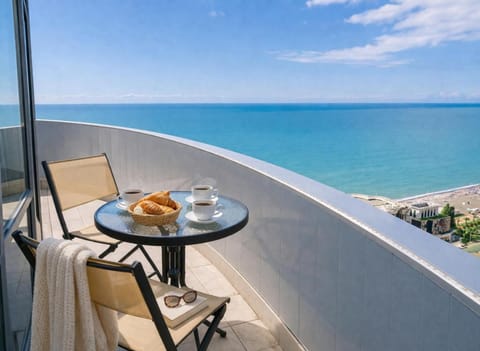 Day, Natural landscape, Coffee/tea facilities, View (from property/room), Balcony/Terrace, Seating area, Beach, Sea view