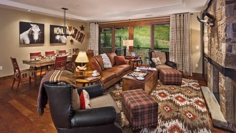 Patio, View (from property/room), Seating area, fireplace, furniture
