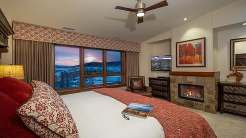 Bed, View (from property/room), Bedroom, fireplace, furniture
