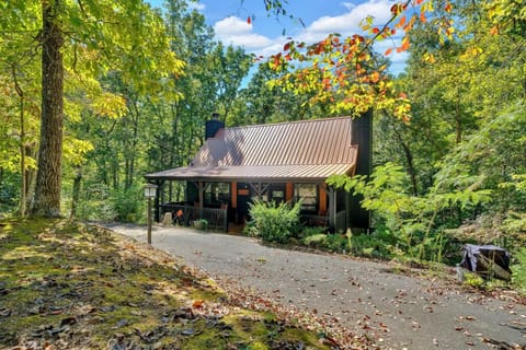 Warm Modern Lodge Hot Tub Fireplace Pacman House in Pigeon Forge