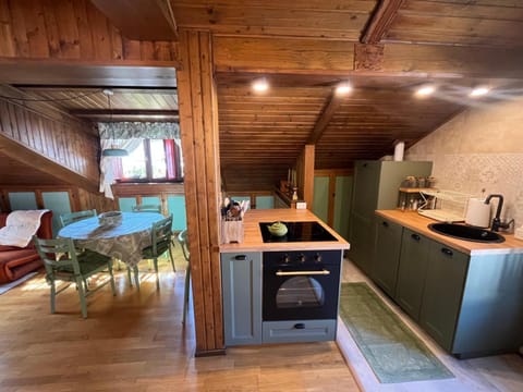 Kitchen or kitchenette, Living room, Seating area, Dining area, oven, stove