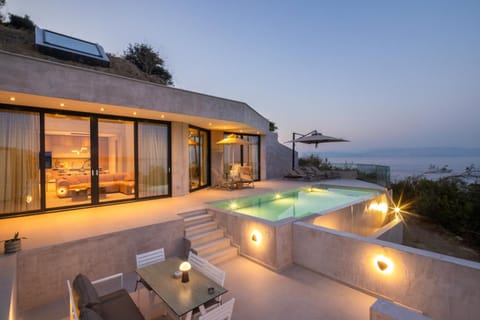 Property building, Night, Pool view, Swimming pool