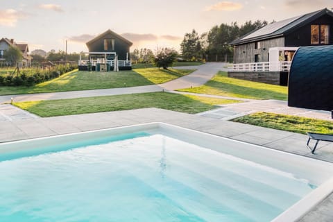 Property building, Spring, Day, Natural landscape, Garden, Garden view, Pool view, Swimming pool