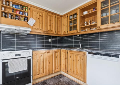 Kitchen or kitchenette, dishwasher, microwave, stove