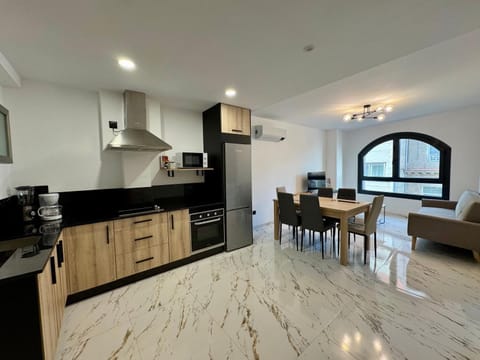 Kitchen or kitchenette, Living room, oven, stove