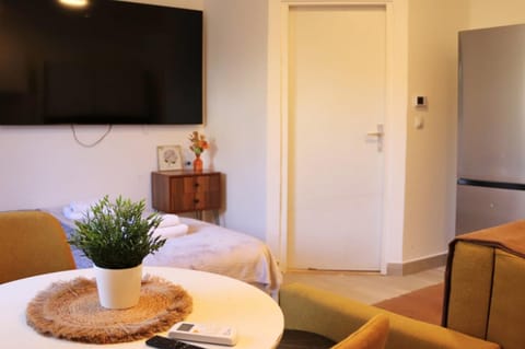 Communal lounge/ TV room, Bed, TV and multimedia, Living room, Photo of the whole room, Seating area, Evening entertainment, Bedroom