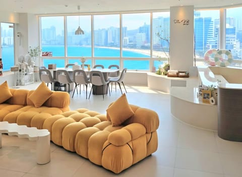 Living room, Seating area, Sea view