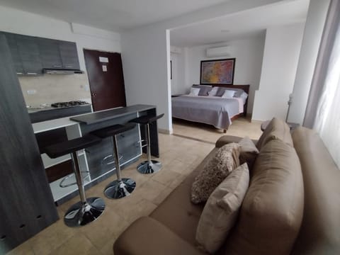 Communal lounge/ TV room, Bed, Kitchen or kitchenette, Living room, Photo of the whole room