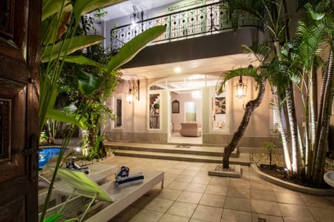Property building, Night, Garden, View (from property/room), Garden view
