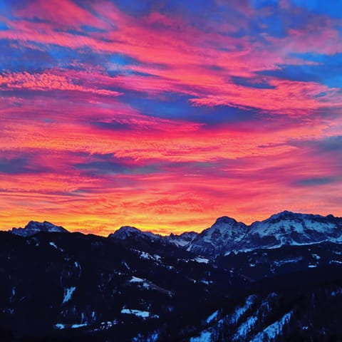 Natural landscape, Mountain view, Sunrise