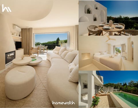 Patio, Day, Natural landscape, View (from property/room), Balcony/Terrace, Living room, Seating area, Evening entertainment, Pool view, Swimming pool, sunbed
