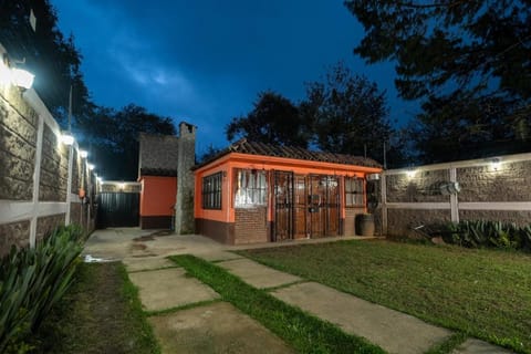 Property building, Night, Garden, Garden view
