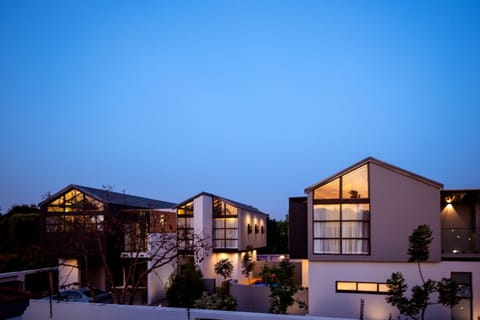 Property building, Night, Swimming pool