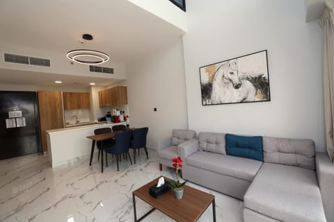 Kitchen or kitchenette, Living room, Seating area, Dining area, oven, stove, kitchen, air conditioner