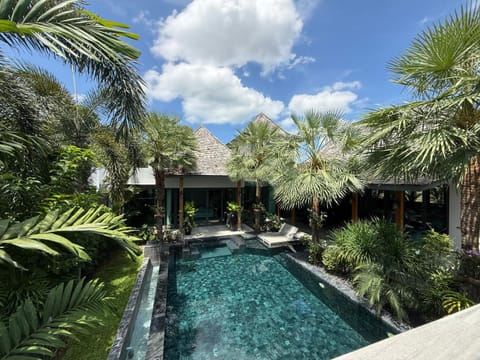 Property building, Day, Natural landscape, Garden, Garden view, Pool view, Swimming pool, sunbed