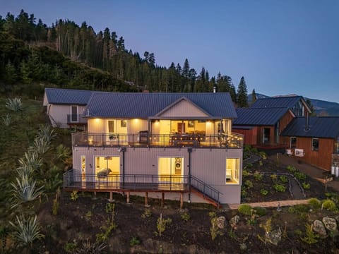 Property building, Night, Natural landscape, Mountain view