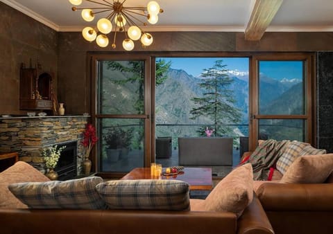 Living room, Seating area, Mountain view