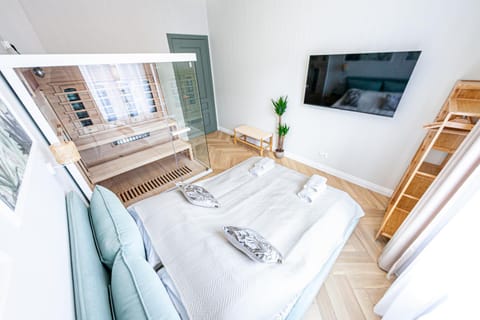 Bed, Sauna, Photo of the whole room, Bedroom, towels