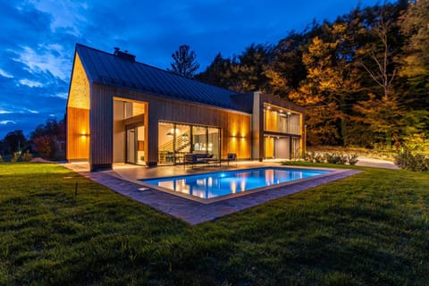 Property building, Night, Garden view, Swimming pool