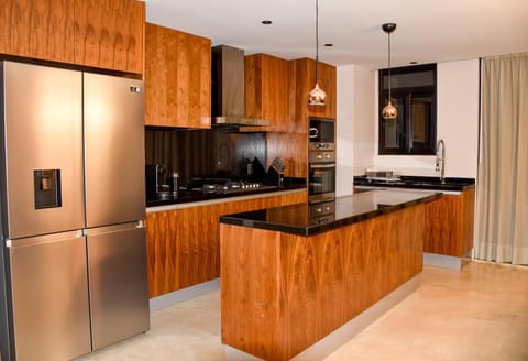 Kitchen or kitchenette, oven, stove