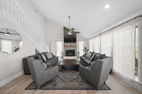 Oceanfront home with pool, large decks, fire pit and private walkover to the beach House in Galveston Island