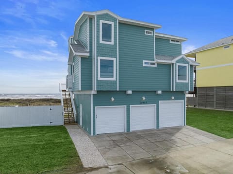 Oceanfront home with pool, large decks, fire pit and private walkover to the beach House in Galveston Island