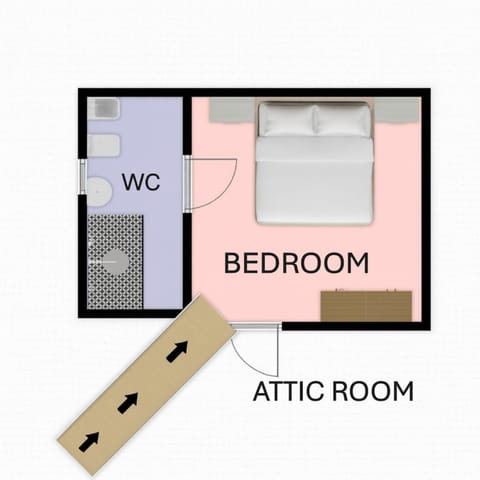 Bed, Photo of the whole room, Floor plan, Bedroom, Text overlay