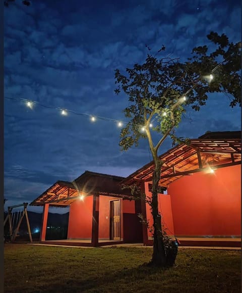 Property building, Night, Garden, Garden view