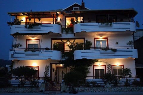 Property building, Facade/entrance, Night, View (from property/room), Balcony/Terrace