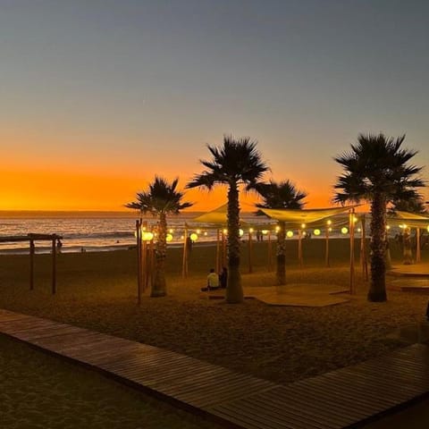 Nearby landmark, Beach, Sunset