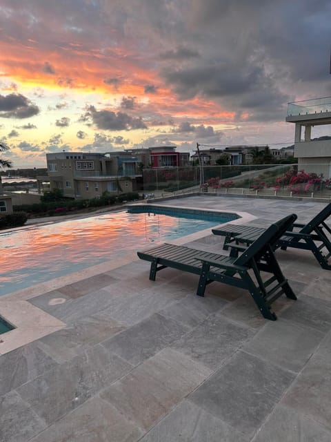 Swimming pool, Sunset