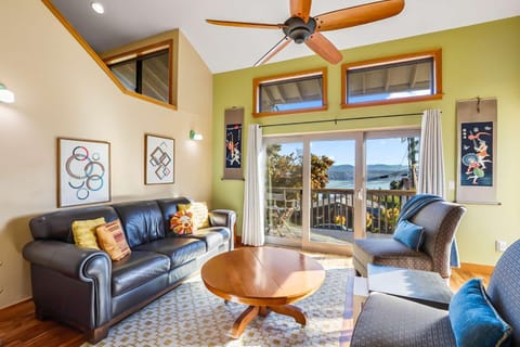 Living room, Seating area, Lake view
