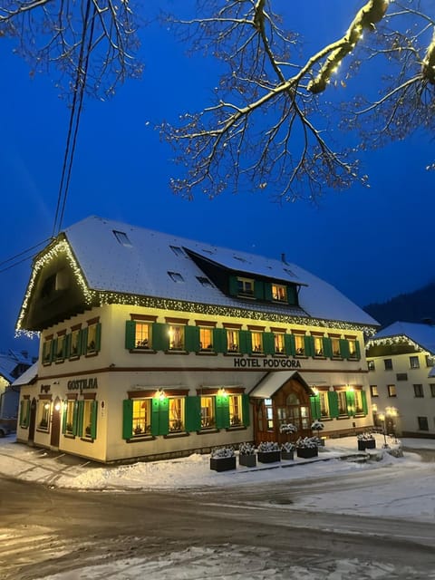 Property building, Night, Winter