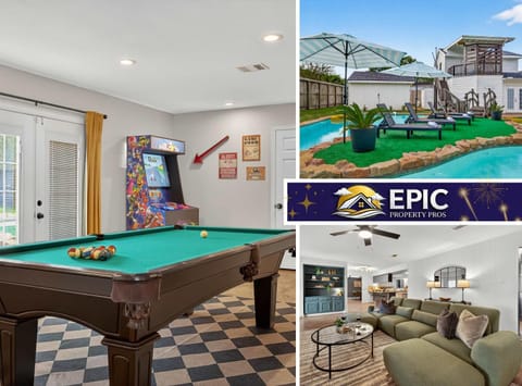 Luxury Stay Pool Firepit Game Room & BBQ House in Seabrook