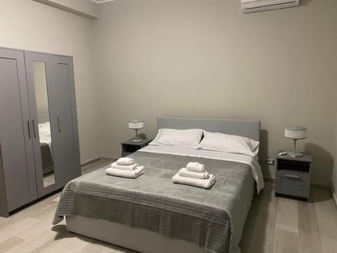Bed, Photo of the whole room, Bedroom, towels, wardrobe, air conditioner