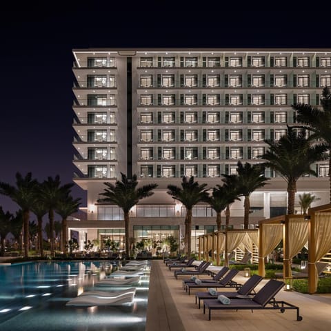 Property building, Night, Swimming pool, sunbed