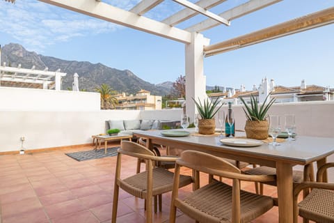 Patio, Day, Balcony/Terrace, Dining area, Mountain view, Pool view