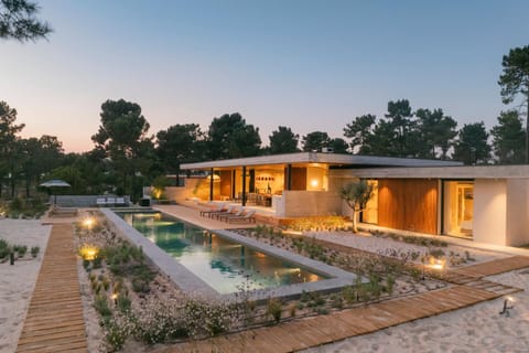Property building, Living room, Swimming pool