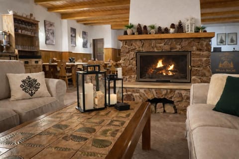 Property building, Communal lounge/ TV room, Living room, Seating area, fireplace