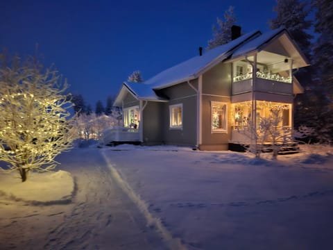 Property building, Night, Winter
