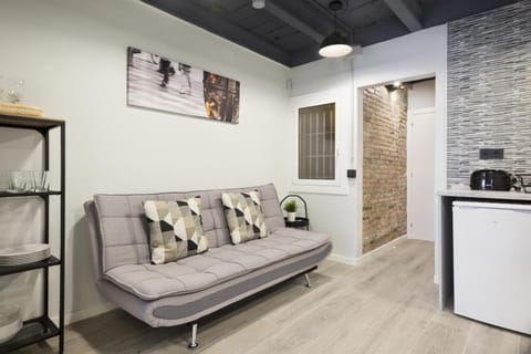 Kitchen or kitchenette, Living room, Seating area