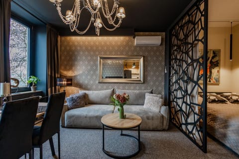 Bed, Living room, Photo of the whole room, Seating area, Bedroom