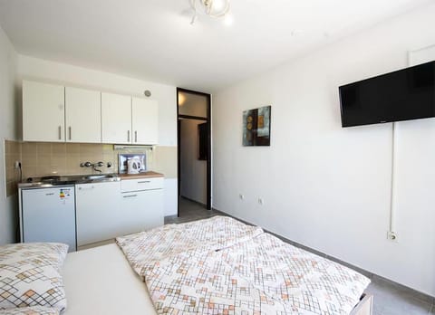 Bed, TV and multimedia, Kitchen or kitchenette, Photo of the whole room